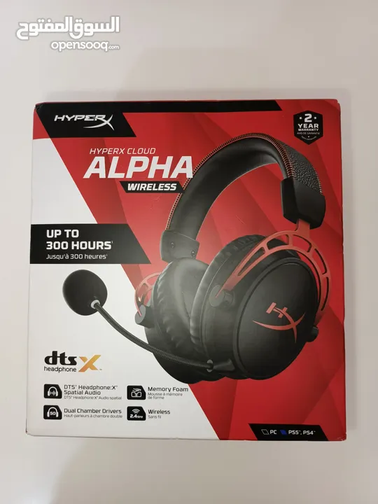 أفضل سماعة لاسلكية بالعالم  Hyperx Cloud Alpha Wireless  هايبر اكس كلاود الفا وايرليس