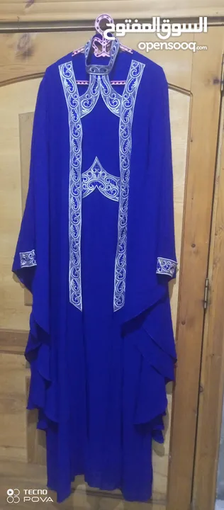 قفطان مغربي لون نيلي قطعه واحدة مقاس xl