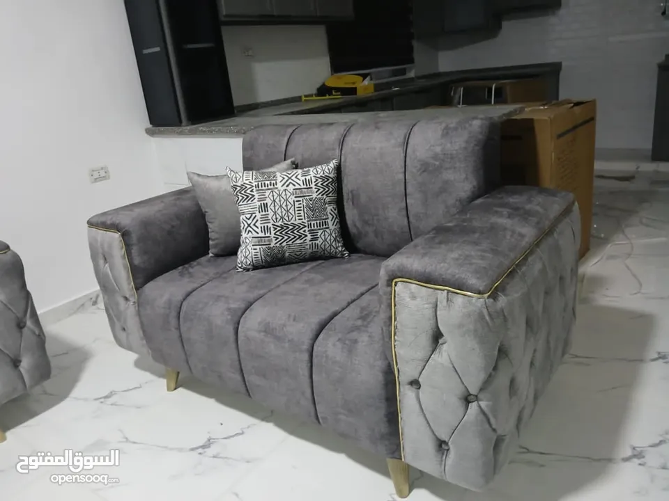 طقم كورنر تفصيل خشب لاتيه وقراط اسفنج ضغط عالي اسفنج تركي  قماش مخمل ووتر بروف   كابتونيه كامل