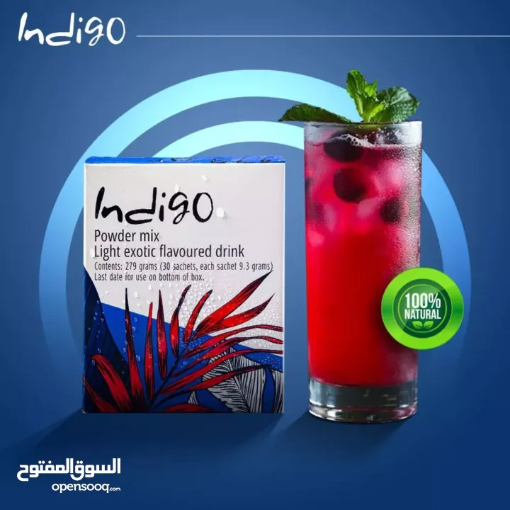 مشروب طاقة Indigo جديد طبيعي 100 % مشروب طاقة أنديغو الأصلي بوكس كامل 30 كيس بسعر منافس