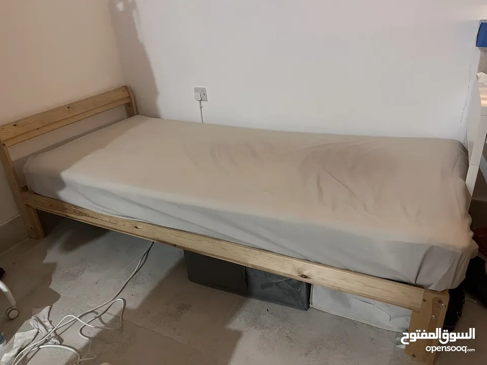 IKEA WOODEN BED WITH BED BASE 200x90cm (WITHOUT MATTERESS) ONLY PICK UP MAIDAN HAWALLY - 6 KD ONLY