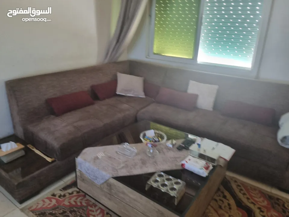 طقم كورنر خشب سويد مع بفات عدد2 وبفة مستطيل