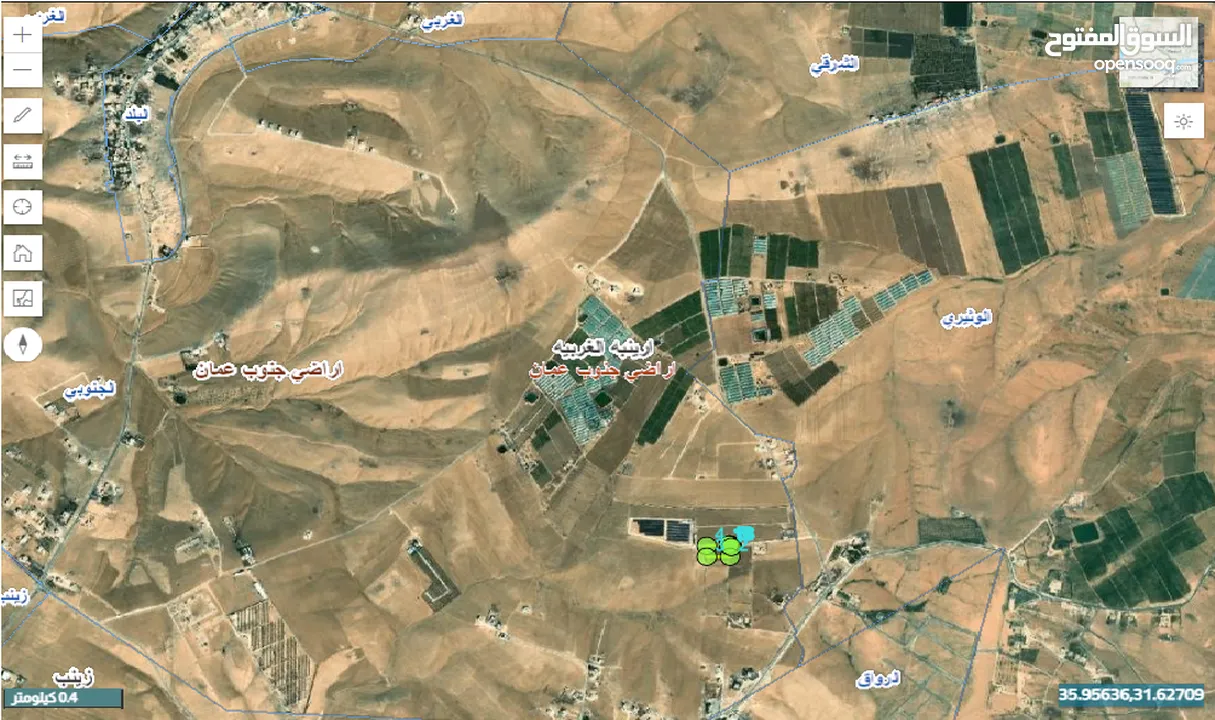ارض للبيع أراضي جنوب عمان ارينبه الغربيه قطع اراضي زراعية مميزة 