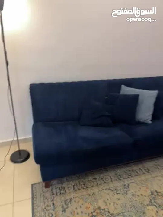 طقم كنب كورنر كحلي بحالة ممتازة - تصميم أنيق ومريح  Corner Navy Blue Sofa Set  * مستعمل *