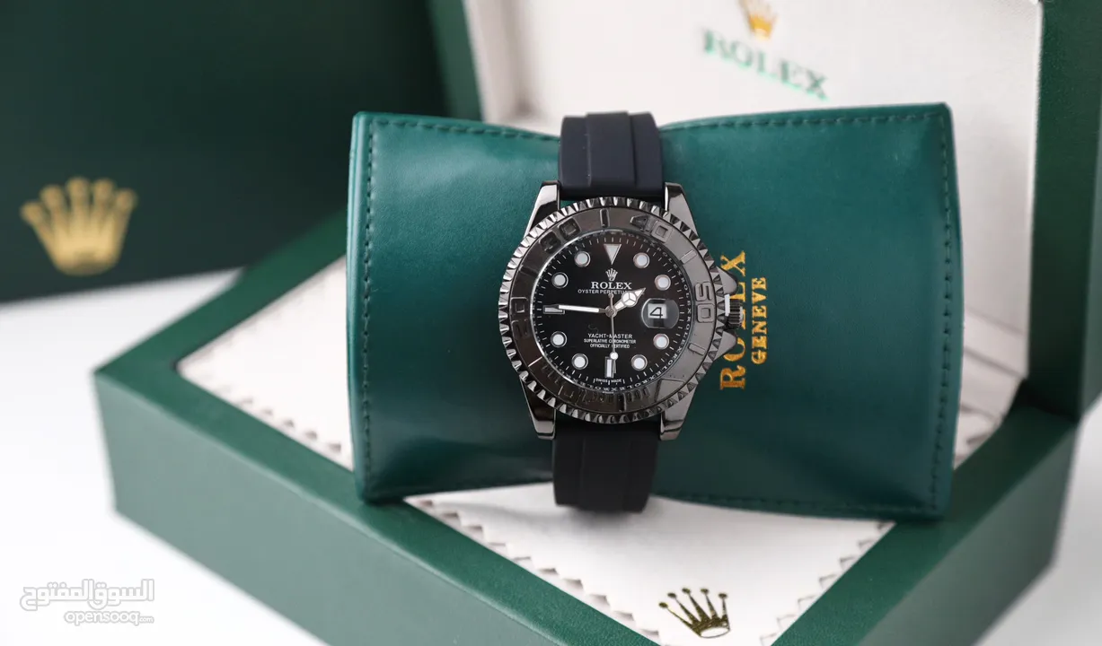 ساعات Rolex ستيل + جلد مع بكج رولكس لساعة وبطاقة كفالة لمدة سنة كاملة من تاريخ الاستلام  تواصل واتس
