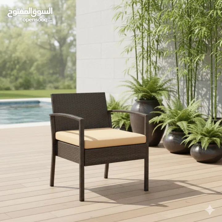 طقم جلسة خارجية أنيق ومريح استمتع بأوقات الراحة والاسترخاء في الحديقة أو       البلكونة مع هذا الطقم