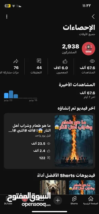 قناة يوتيوب للبيع