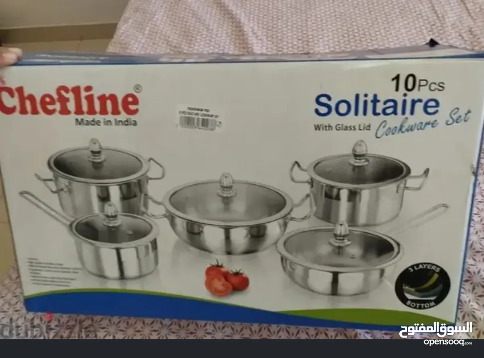 chefline  steel cookware with glass lid