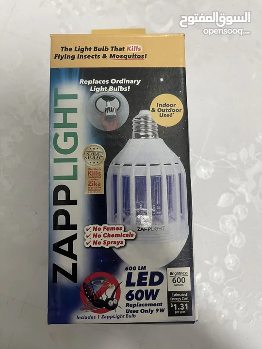 إضاءة LED ZAPPLIGHT وإضاءة للبعوض 2in1