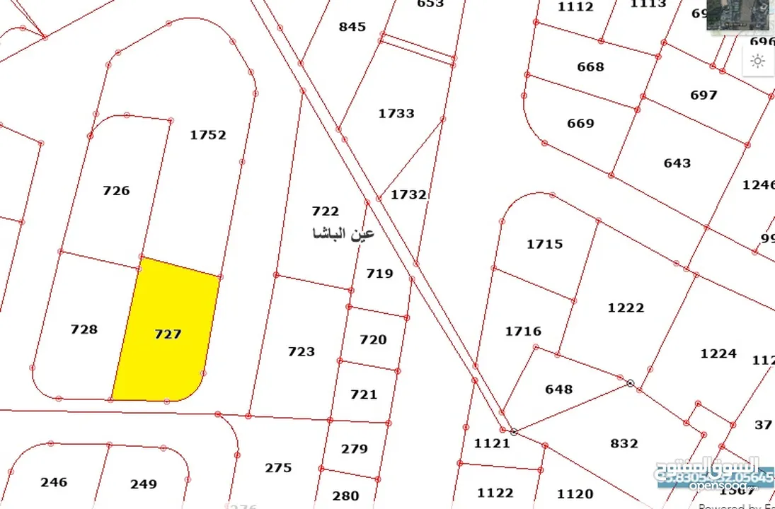 قطعة ارض مساحة 737 متر مربع في عين الباشا قرب مدرسة السواعد, قريبة من الخدمات