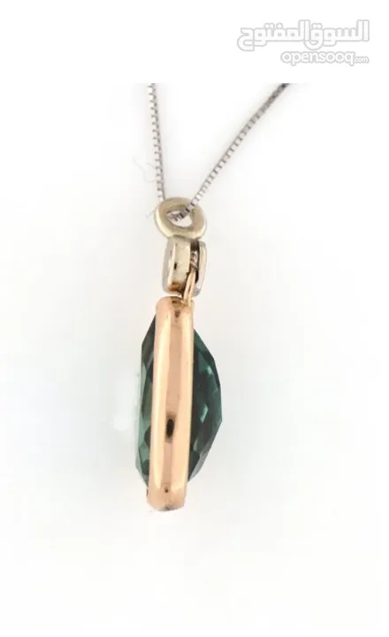 Vintage - 18 kt. Pink gold, White gold - Necklace with pendant - 5.00 ct Tourmaline