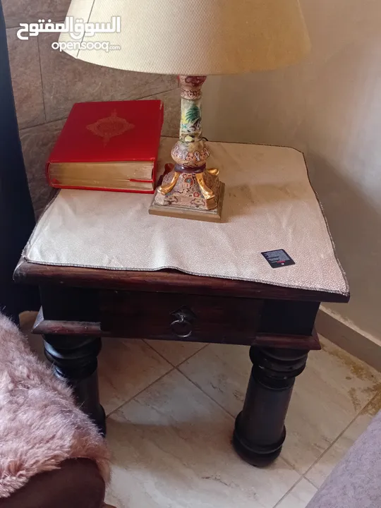طقم كنب وطربيزات خشب سويد فاخر