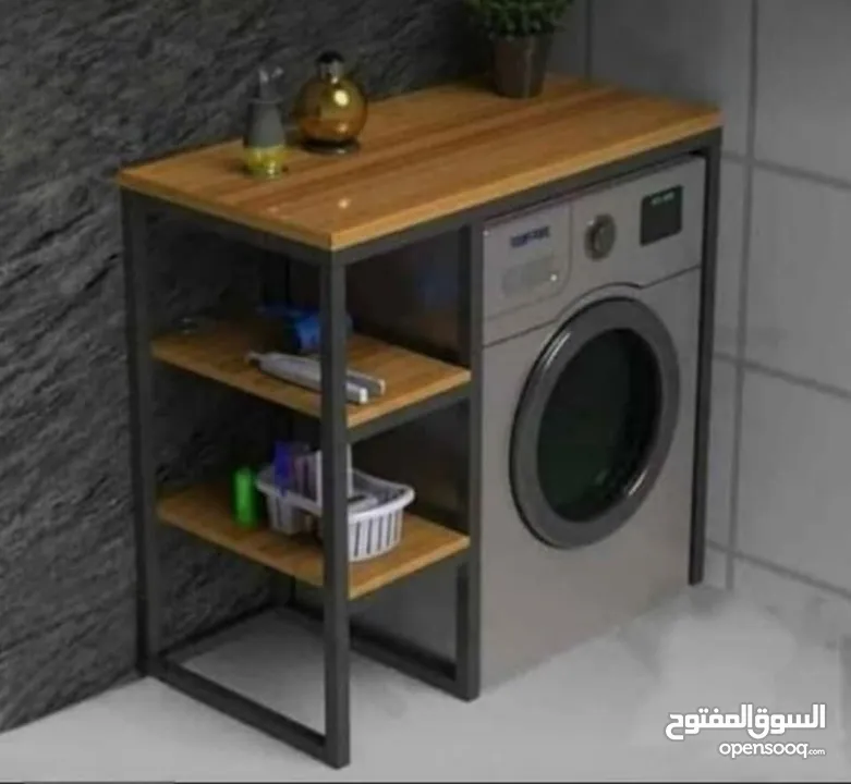 ستاند غساله ونشافه طابقين ستاند غساله مع رفوف علويه او حانبيه ستاتد ميكرويف طاولات وسط طاولات حانبيه