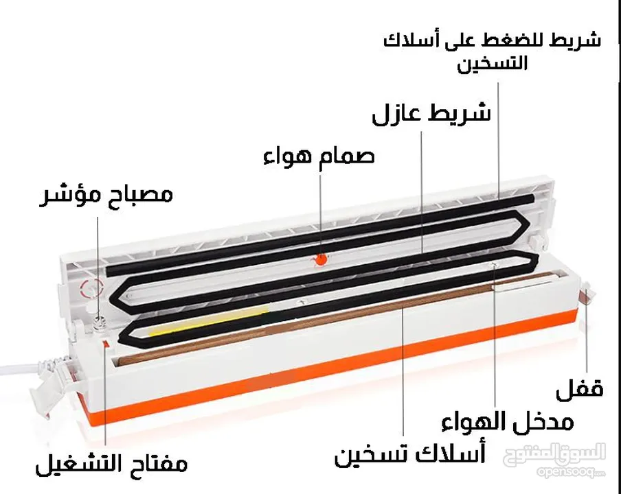 جهاز شفط الهواء و لحام الاكياس حراري يشفط و يفرغ الهواء ويلحم حراري للأكياس و تفريغ الهواء منها