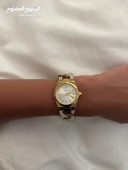 Michael Kors Gold-Tone Women's Watch with Crystal Link Bracelet