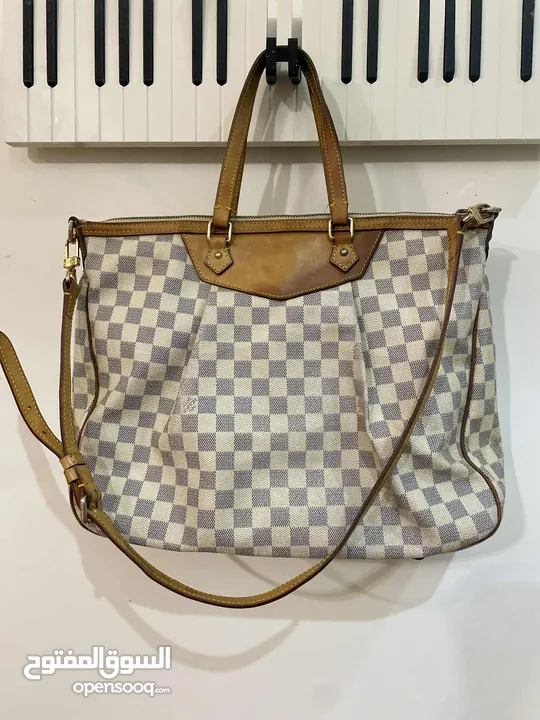 LOUIS VUITTON Siracusa GM Damier Azur Shoulder Bag White In good condition  شنتة لويس فيتون