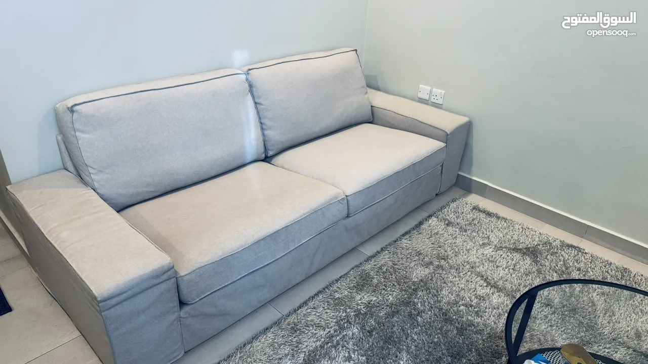 صوفا ايكيا كيڤيك شبه جديد - بلا اي هبوط او خدوش  Ikea 3 seats sofa kivik - Almost new, no scratches