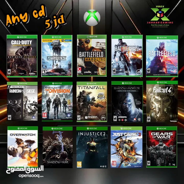 فقط 5 jd  أي قرص العاب اكس بوكس سيريس & ون  Xbox series & one Game CD’s only 5 jd
