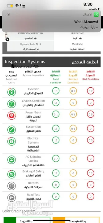 هونداي ايونك لون اسود ملوكي ممشى قليل موديل 2018 مع نظام حمايه للسرقه اصلي برقم سري