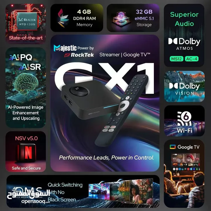 اندرويد ماجستيك GX1 الاول بالمملكه يدعم نظام الذكاء الاصطناعي نسخه اندرويد اصليه 4G RAM GOOGLE TV