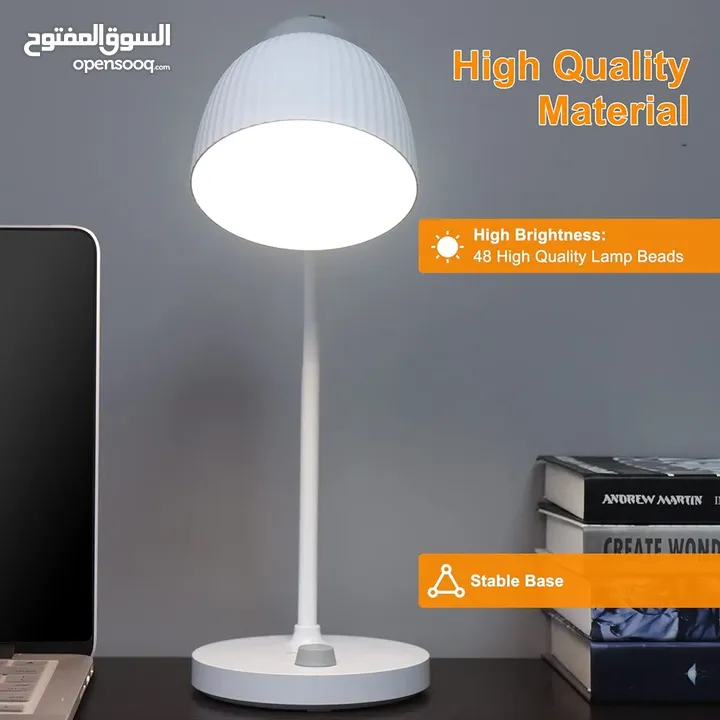 تيبل لامب بدون سلك بزبط للمكتب أو للبيت باللون الابيض عرض خاص جدا