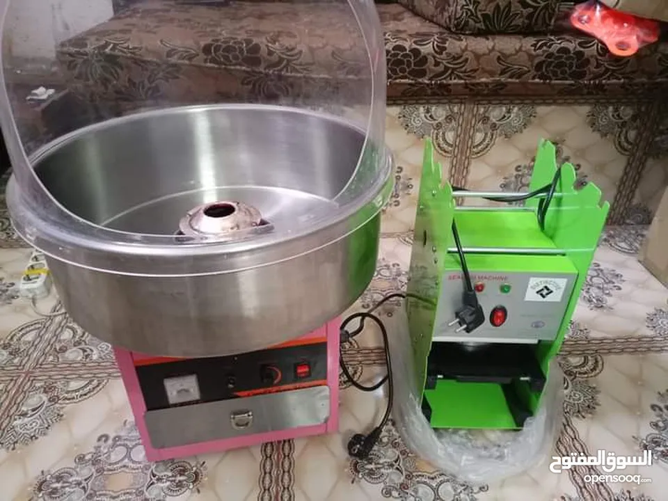 ماكنة غزل بنات مع مكبس كاسات استعمال بسيط مشروع كامل ودخل ممتاز سبب البيع السفر