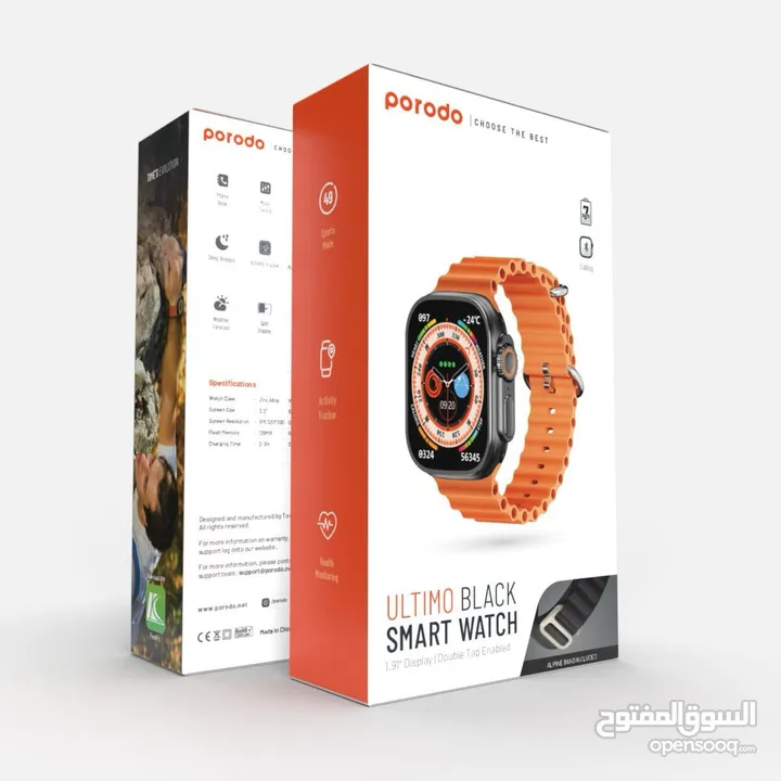 Porodo Ultimo Titan Smart Watch - Double Tap Function