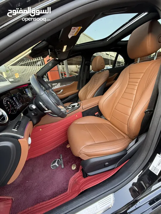مرسيدس E350 2020 AMG فحص كامل ممشى قليل فل اضافات اعلى صنف لون اسود غرفة كاميل