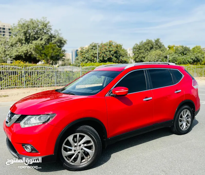 NISSAN XTRAIL 2015 RED GCC SL OPTION FULLY LOADED