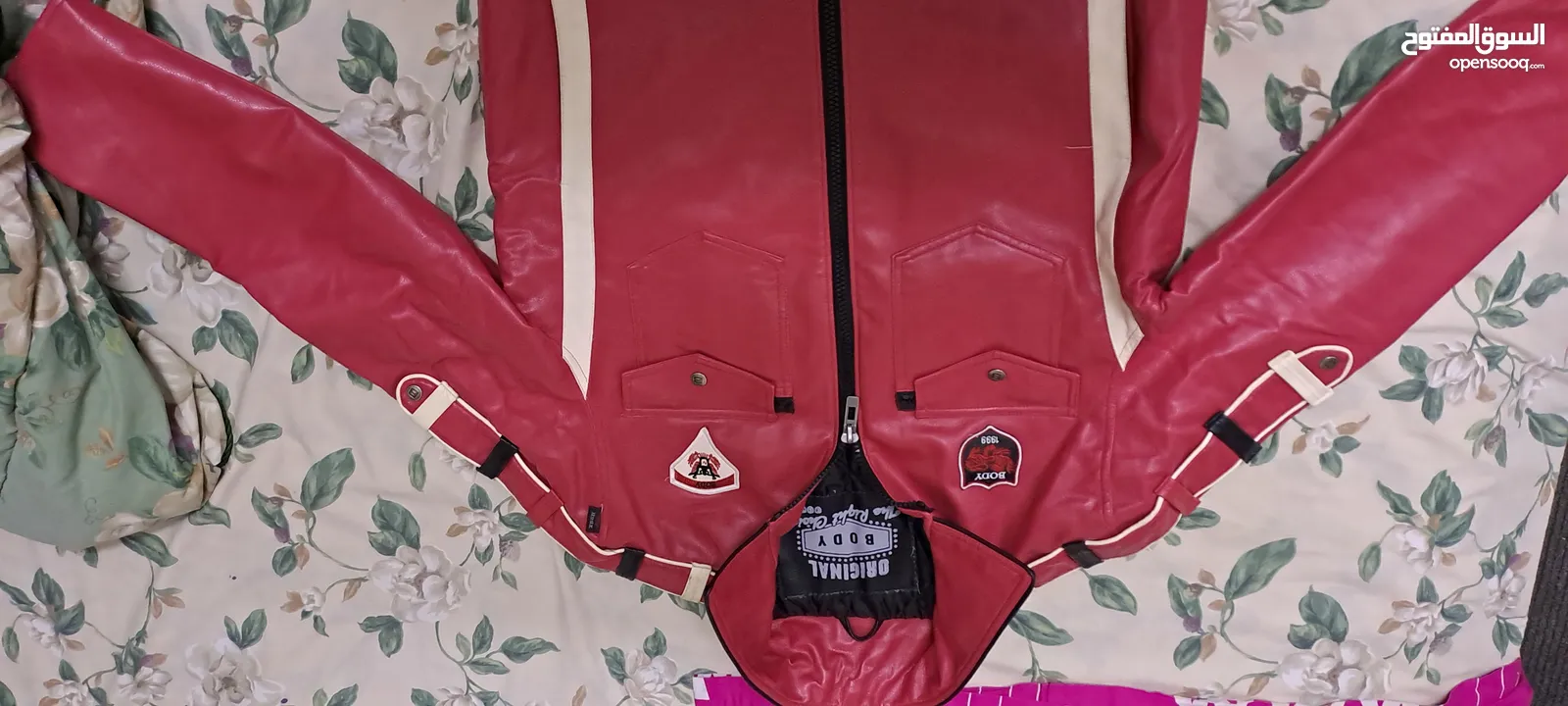 Red Leather Jacket - Unique Design