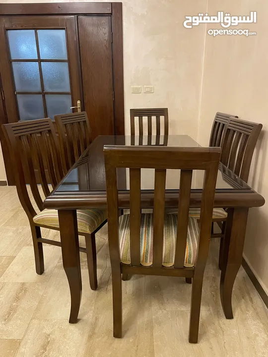 طاوله سفره خشب زان مع لاتيه