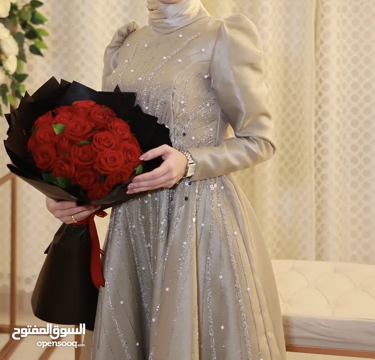 فستان شرعي لون اخضر فاتح