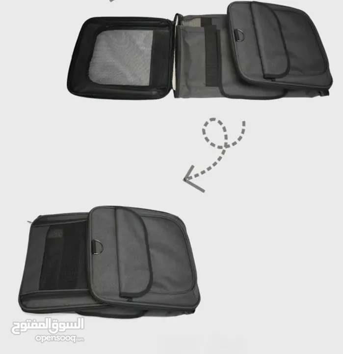 Pet bag trolley  حقيبة مع عجلات للكلاب الصغيرة والقطط لون اسود مع عجلات