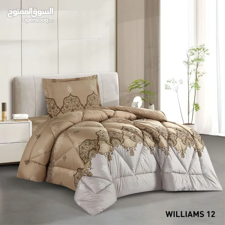 مجموعة WILLIAMS لحاف نفخ مفرد ونص مكون من 3 قطع لحاف نفخ دبل فيس
