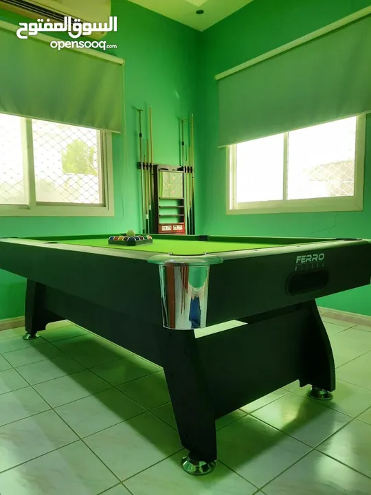 Billiards table with accessories