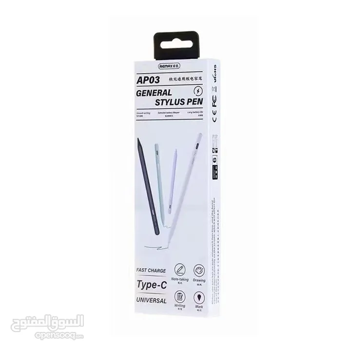 Remax AP03 Stylus Pen for Android & Apple -White قلم للتاب تابليت للرسم