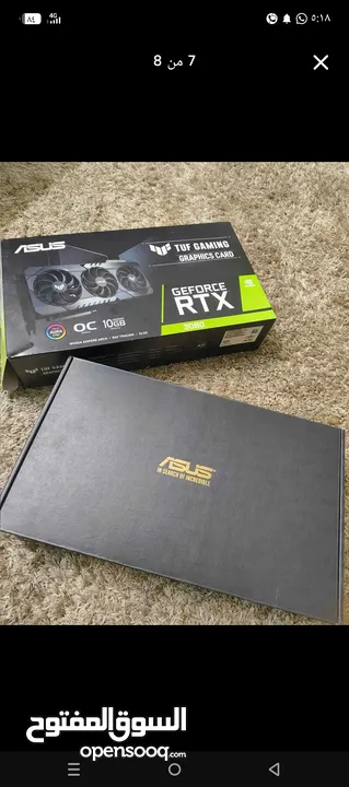كرت شاشة من شركة اسوس عالية الجودة rtx 3080  من اقوى النسخ من كروت نفيديا  نسخة عالية القوة و الجودة