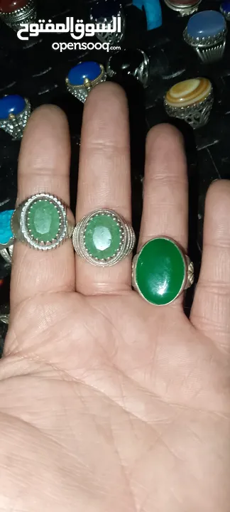 خواتم فضة مرصعة بأحجار كريمه اصليه