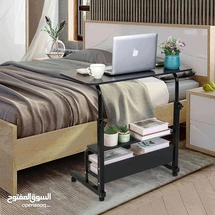 طاولة لابتوب خشبية عملية وأنيقة   سطح واسع بيسع لابتوب، كتب ومحاضراتك ارتفاع قابل للتعديل م
