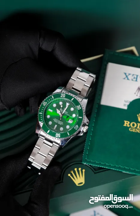 ساعات Rolex ستيل + جلد مع بكج رولكس لساعة وبطاقة كفالة لمدة سنة كاملة من تاريخ الاستلام  تواصل واتس
