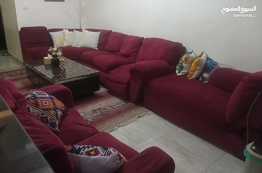 طقم كورن بسعر 190 مكون من 11 مقعد لون خمري ريكلاينر
