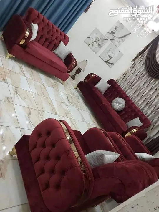 اطقم استيل 7 مقاعد جميع الالوان متوفره داخل المصنع الكميه محدوده