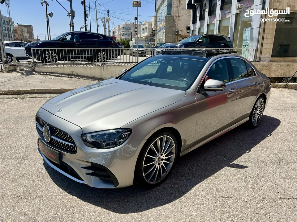 مرسيدس E350 AMG ذهبي 2022 اعلى مواصفات بحالة الزيرو مميزة جدا جمرك جديد