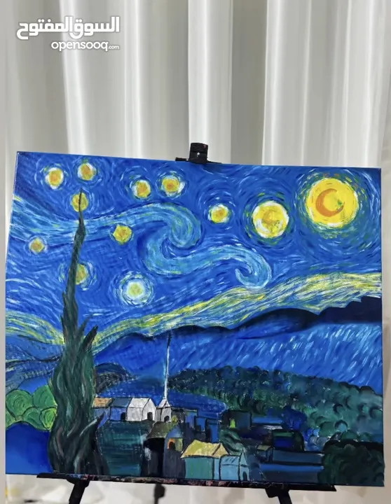 لوحة ليلة النجوم للفنان فان جوخ