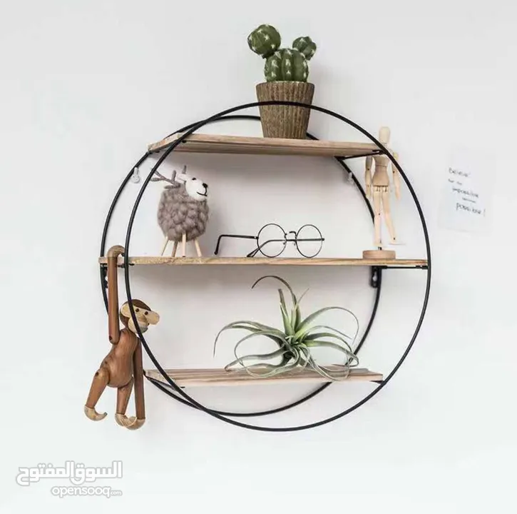وهاي الرفوف الحديد والخشب هي اللمسة اللي بتكمل المكان بسعر 50 شيكل وكل 3 بسعر 99 شيكل مش مجرد