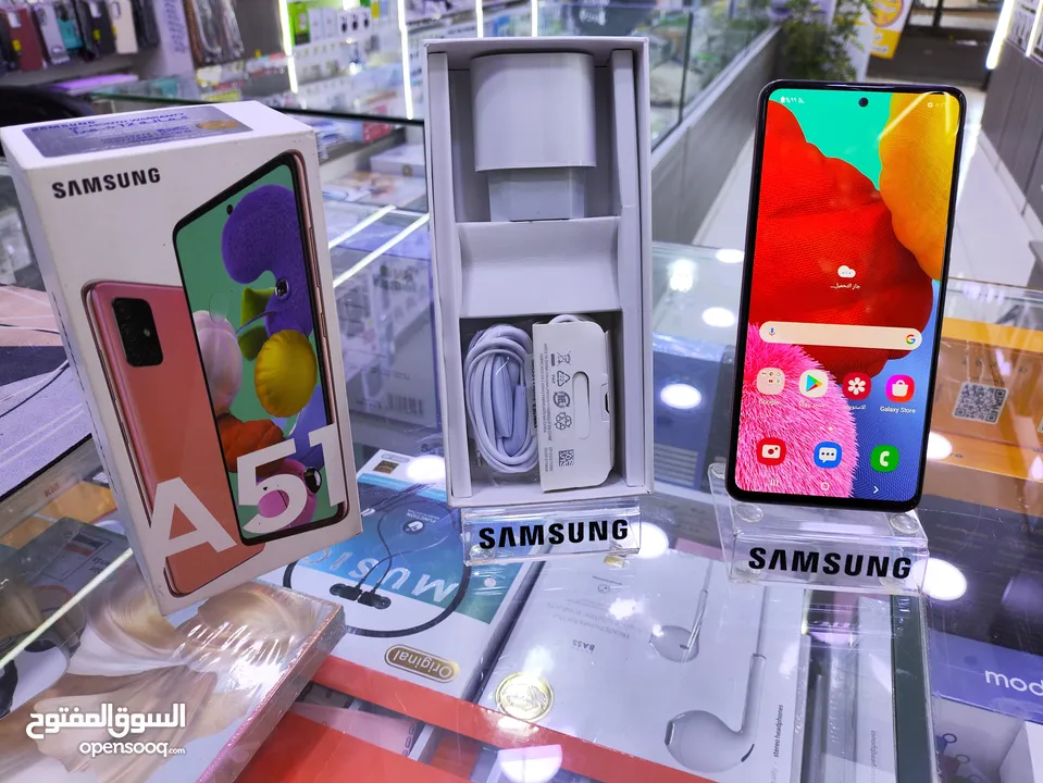 حبه وكالة Samsung A51 جيجا 128 رام 16 معه الكرتونه واغراضو متوفر توصيل