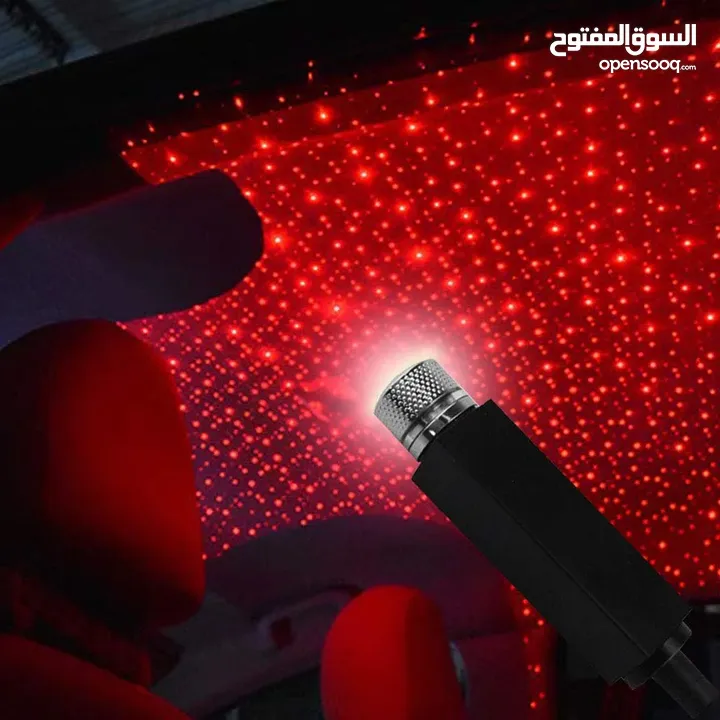 وصلة اضاءه ليزر نقاط حمراء او  بنفسجيه على مدخل usb داخل السياره او المنزل مرنه بالتحكم بتوجيه الاضا