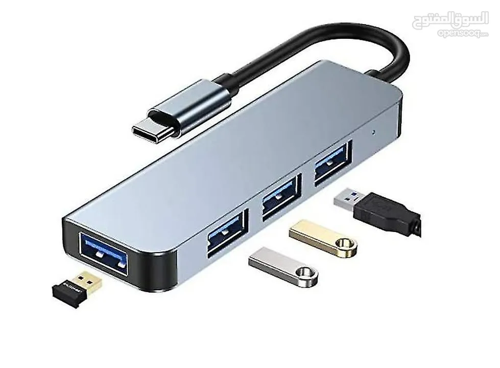 USB Hub 3.0, USB C Adapter and 4-in-1 Docking Station , USB C Hub