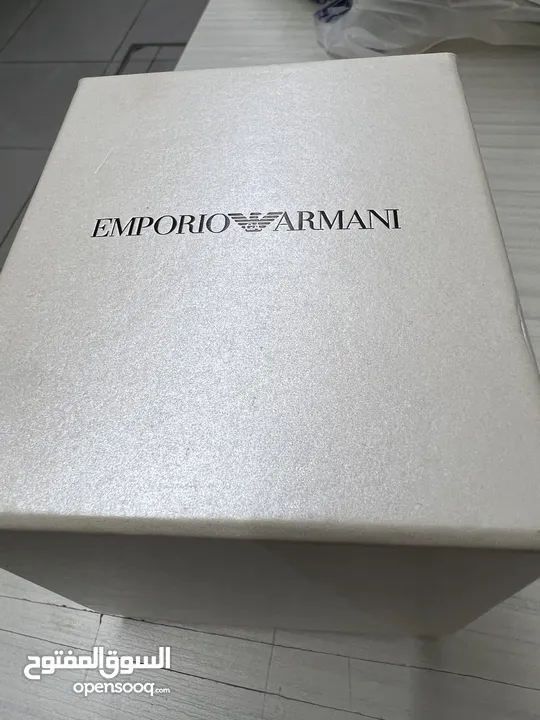 EMPORIO ARMANI BLACK STEEL CERAMICA WITH CRYSTALS AR 142 اصلية 100% جديدة ولا خدش