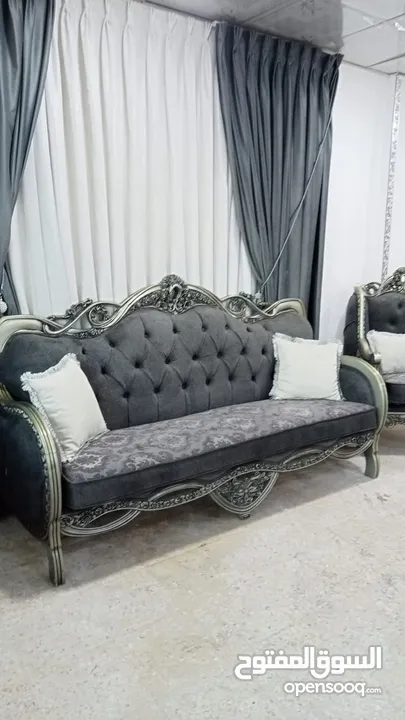 طقم كورنر خشب قراط ولاتيه مكفول سنتين اسفنج ضغط قماش وتر بروف. 6مخدات هدية  بفة لكل طقم كن